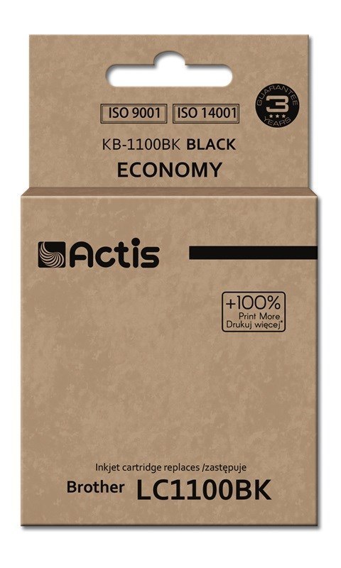 Tusz ACTIS KB-1100Bk (zamiennik Brother LC1100BK/980BK; Standard; 28 ml; czarny)