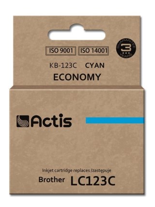 Tusz ACTIS KB-123C (zamiennik Brother LC123C/LC121C; Standard; 10 ml; niebieski)