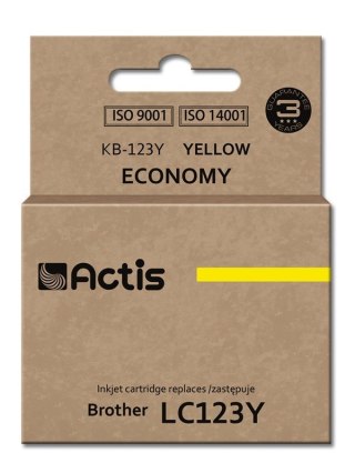 Tusz ACTIS KB-123Y (zamiennik Brother LC123Y/LC121Y; Standard; 10 ml; żółty)