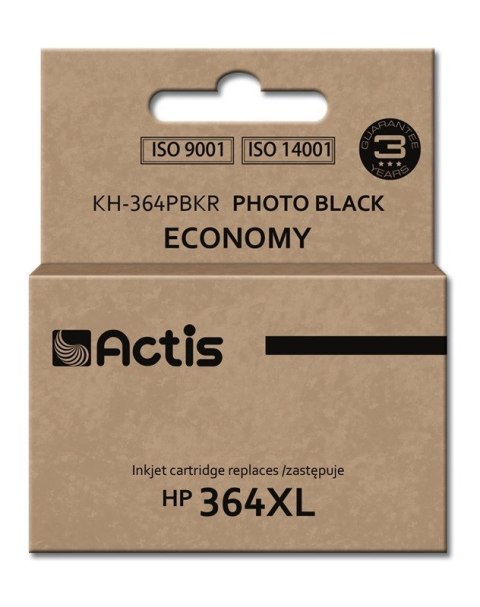 Tusz ACTIS KH-364PBKR (zamiennik HP 364XL CB322EE; Standard; 12 ml; czarny, foto)