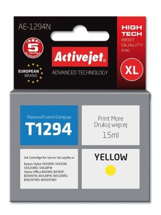 Tusz Activejet AE-1294N (zamiennik Epson T1294; Supreme; 15 ml; żółty)