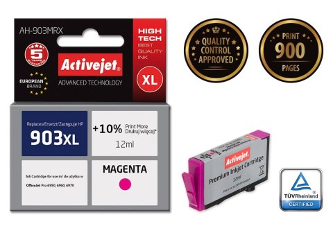 Tusz Activejet AH-903MRX (zamiennik HP 903XL T6M07AE; Premium; 12 ml; czerwony) Tusz Activejet AH-903MRX (zamiennik HP 903XL T6M07AE; Premium; 12 ml; czerwony)