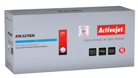 Toner Activejet ATK-5270CN (zamiennik Kyocera TK-5270C; Supreme; 6000 stron; niebieski)