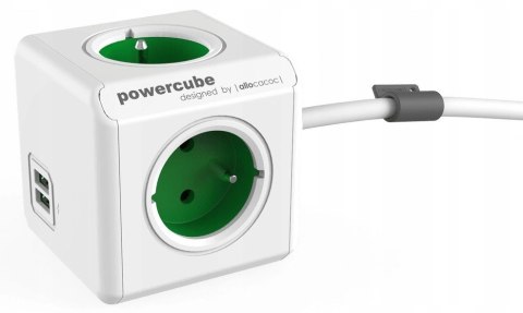 Przedłużacz allocacoc PowerCube Extended USB 2402GN/FREUPC (1,5m; kolor zielony)