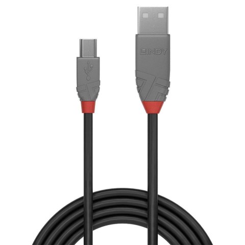 Kabel USB 2.0 LINDY Type A to Mini-B Cable, Anthra Line 5m Black