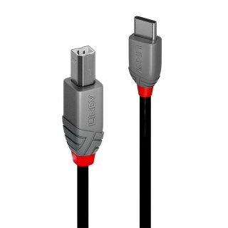 Kabel USB 2.0 LINDY Type C/B M/M Anthra Line 3m czarny