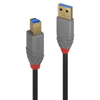 Kabel USB 3.0 LINDY Typ A to B Cable, Anthra Line 3m Black