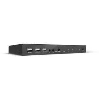 Przełącznik KVM LINDY 4-portowy HDMI 4K60, USB 2.0 i audio