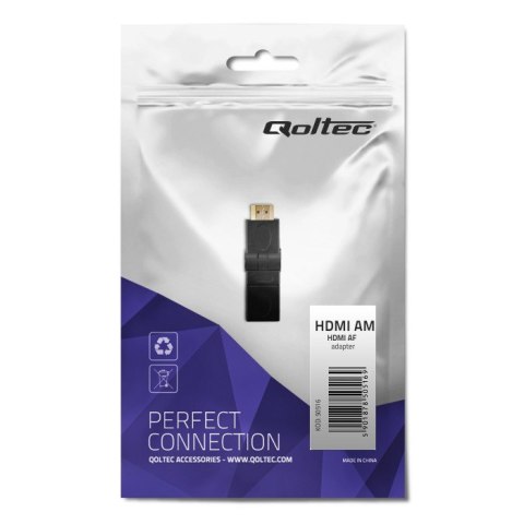 Qoltec Adapter HDMI A męski | HDMI A żeński | kątowy | obrotowy