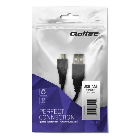 Qoltec Adapter USB A męski | micro USB B męski | 0.1m