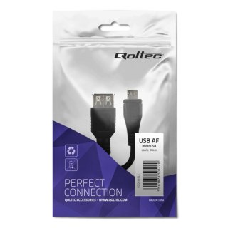 Qoltec Kabel USB A żeński | micro USB B męski | 0.1m