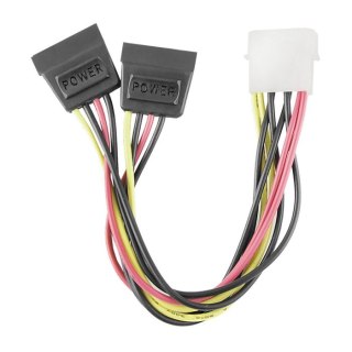 Qoltec Kabel adapter POWER MOLEX | 2xSATA | 0.2m