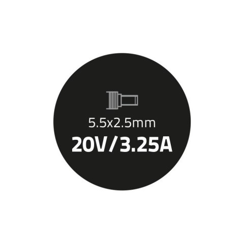 Zasilacz 65W | 20V | 3.25A | 5.5*2.5 | +kabel zasilający