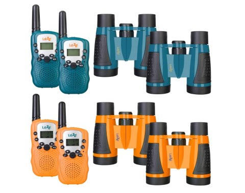 Set con walkie talkie e binocoli arancioni Levenhuk LabZZ WTT10