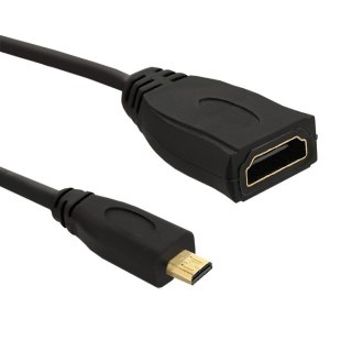 Qoltec Adapter HDMI A żeński | Micro HDMI D męski | 0.2m