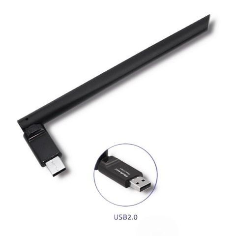 Qoltec Bezprzewodowy adapter Wi-Fi USB z anteną | standard N