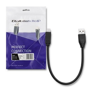 Qoltec Kabel USB 3.1 typ C męski | USB 2.0 A męski | 0.25m