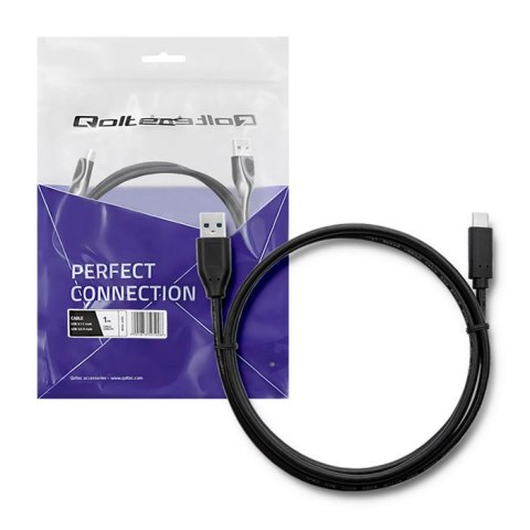 Qoltec Kabel USB 3.1 typ C męski | USB 3.0 A męski | 1m