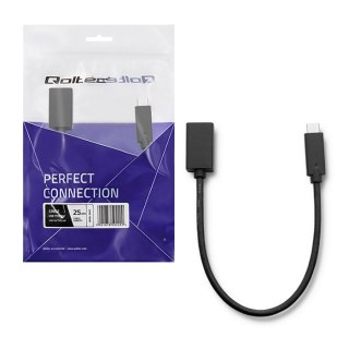 Qoltec Kabel USB 3.1 typ C męski | USB 3.0 typ A żeński | 0.25m