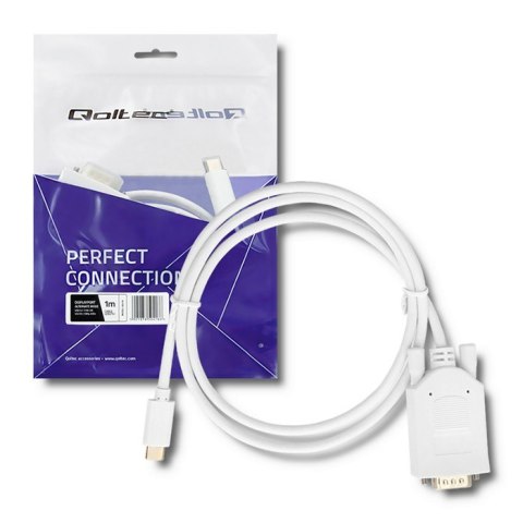 Qoltec Kabel USB 3.1 typ C męski/ VGA męski | FULL HD | Alternate mode | 1m