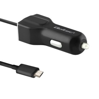 Qoltec Ładowarka samochodowa 12-24V | 17W | 5V | 3.4A | USB + kabel Micro USB