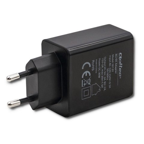 Qoltec Ładowarka sieciowa 30W | 5-20V | 1.5-3A | USB typ C | PD