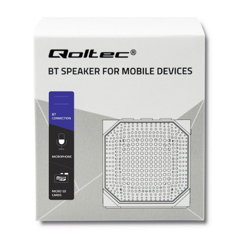 Qoltec Przenośny głośnik Bluetooth 3W | Double speaker | szary