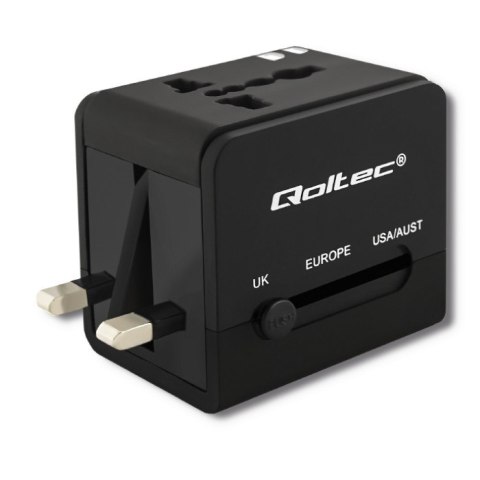 Qoltec Sieciowy adapter podróżny 10.5W | 5V | 2.1A | 2xUSB