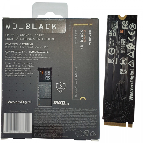 Dysk SSD WD Black SN770 WDS500G3X0E (500 GB ; M.2; PCIe NVMe 4.0 x4)