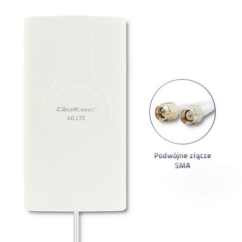 Qoltec Antena 4G LTE DUAL z podwójnym złączem SMA| 30dBi | Wewnętrzna