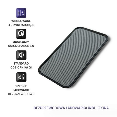 Qoltec Bezprzewodowa ładowarka indukcyjna | Qualcomm QuickCharge 3.0 10W | Czarny