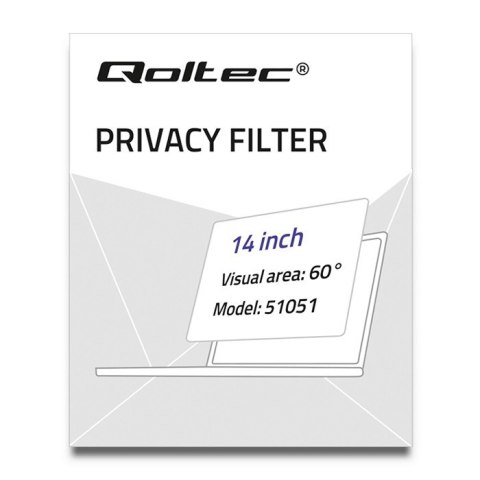 Qoltec Filtr prywatyzujący RODO 14" | 16:9