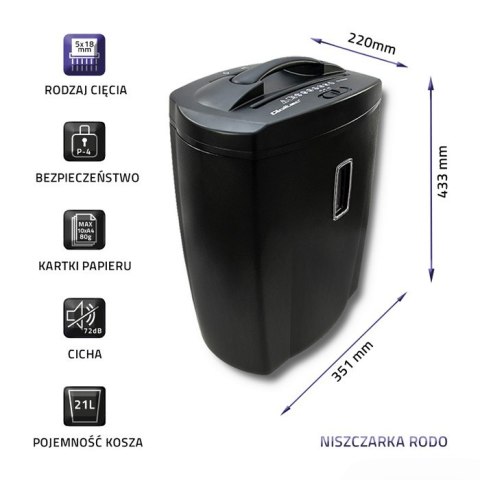 Qoltec Niszczarka RODO Premium | Cross cut | 21L