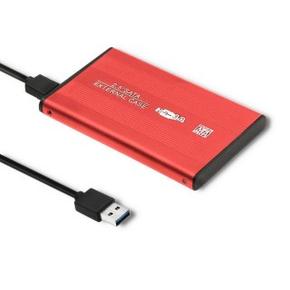 Qoltec Obudowa/kieszeń do dysków HDD/SSD 2.5" SATA3 | USB 3.0 | Czerwony