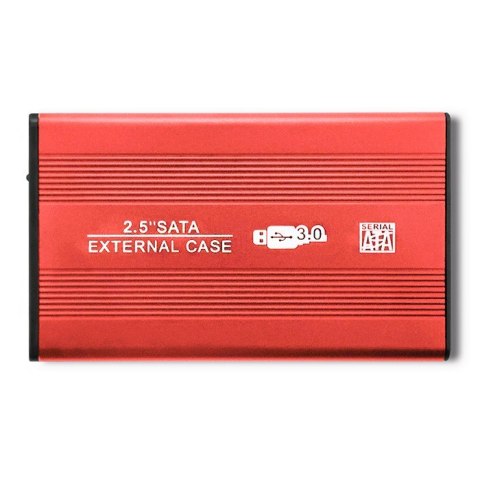 Qoltec Obudowa/kieszeń do dysków HDD/SSD 2.5" SATA3 | USB 3.0 | Czerwony