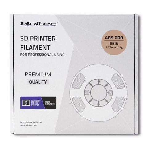 Qoltec Profesjonalny filament do druku 3D | ABS PRO | 1.75mm | 1kg | Skin