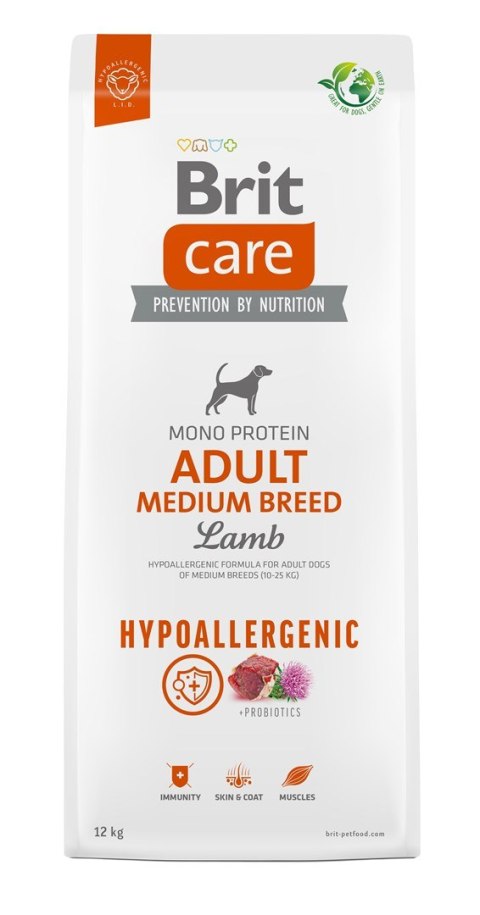 Brit Care Dog Hypoallergenic Adult Medium Lamb 12kg