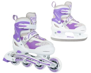 Łyżworolki 2w1 SPARTAN Purple-White Inliner (34-37)