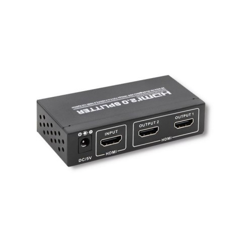 Qoltec Aktywny rozdzielacz Splitter HDMI v. 2.0 | 1x2 | EDID+IR