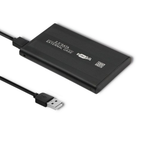 Qoltec Aluminiowa obudowa/kieszeń do dysków HDD/SSD 2.5" SATA3 | USB 2.0 | Czarny