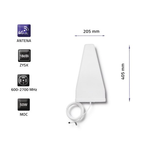 Qoltec Antena 4G LTE | 18 dBi | Zewnętrzna