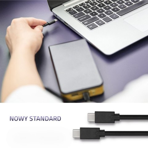 Qoltec Kabel USB 2.0 typ C męski | USB 2.0 typ C męski | 0.5m | Czarny