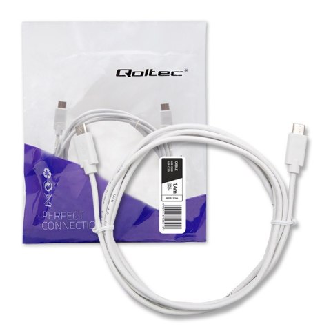 Qoltec Kabel USB 2.0 typ C męski | USB 2.0 typ C męski | 1.4m | Biały