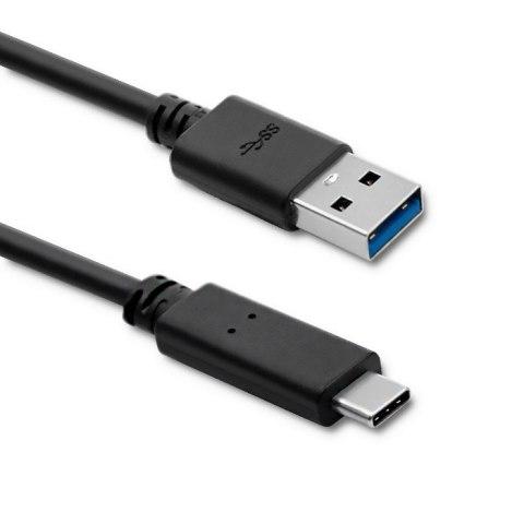 Qoltec Kabel USB 3.1 typ C męski | USB 3.0 A męski | 1.8m | Czarny