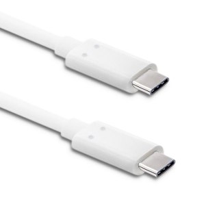 Qoltec Kabel USB 3.1 typ C męski | USB 3.1 typ C męski | 1m | Biały