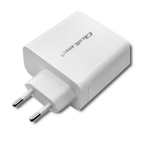 Qoltec Ładowarka sieciowa 63W | 5-20V | 1.5-3A | USB typ C PD | USB QC 3.0 | Biała