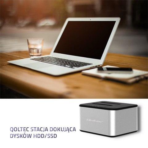 Qoltec Stacja dokująca dysków 2x HDD/SSD | 2.5"/3.5" SATA | USB 3.0 | Klonowanie