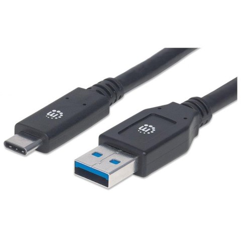 Kabel Manhattan USB 3.2 Gen1 C/A M/M 3m. czarny