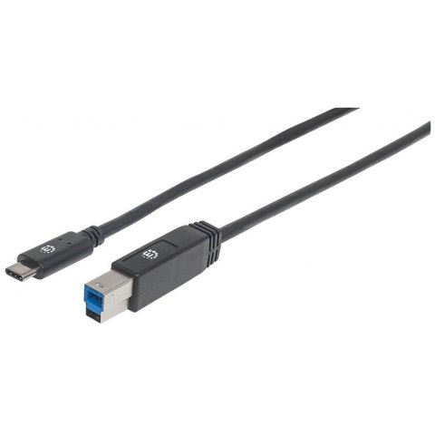 Kabel Manhattan USB-C 3.1 / USB-B 3.0 M/M 2m. czarny