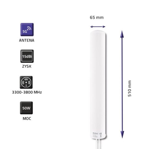 Qoltec Antena 5G LTE DUAL | 15 dBi | Zewnętrzna